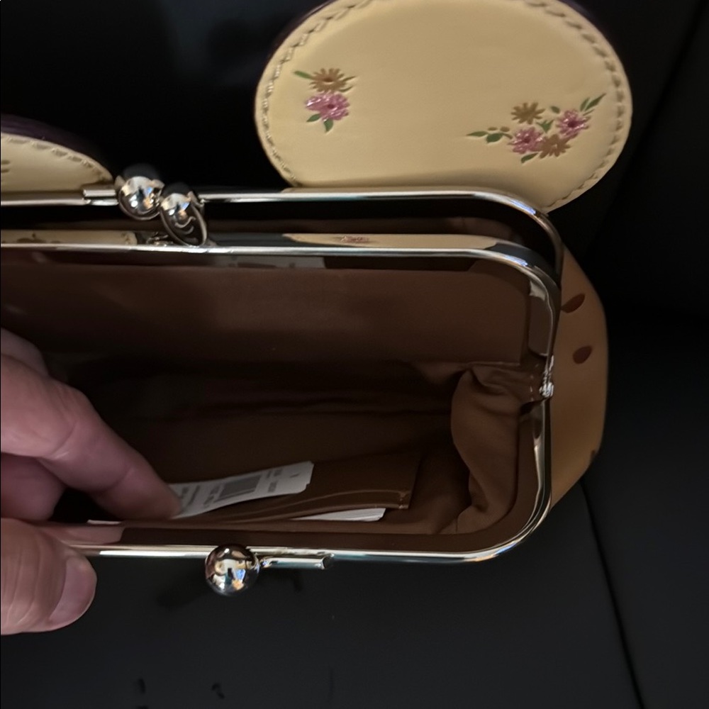 Coach Yellow and Brown Mickey Mouse Clutch - Picture 3 of 5